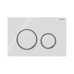 Geberit Sigma 50 Round betjeningsplade, hvid/krom
