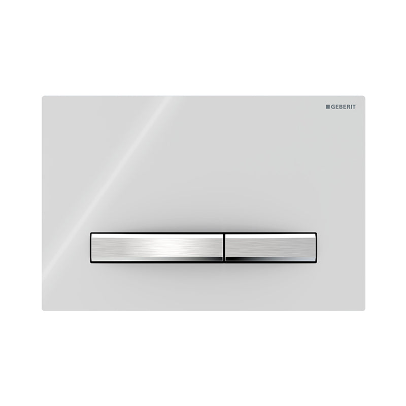 Geberit Sigma 50 Square betjeningsplade, hvid/krom