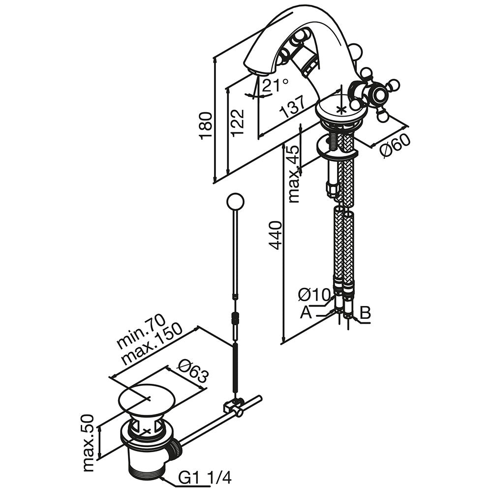 damixa-tradition-krom-haandvaskarmatur