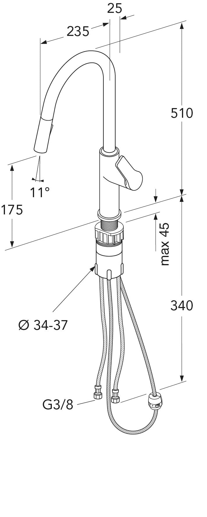 Gustavsberg Epic køkkenarmatur m/udtrækstud
