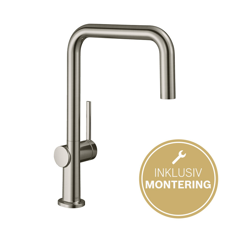 Hansgrohe Talis M54 K Kkenarmatur Pris Inkl Montering VVSPlus   705847460 Hansgrohe Talis M54 Rustfrit Staal Koekkenarmatur 1 Ny 