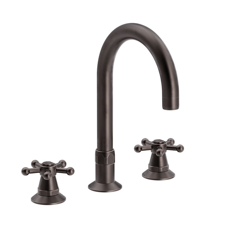 TONI Copenhagen Christiansborg 3-huls håndvaskarmatur med svingtud Ø150 mm, bruneret