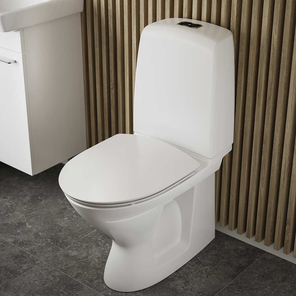 Ifö Spira 6260 toilet, lukket S-lås, m/ berøringsfri skylleknap