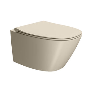 GSI Modo+ væghængt toilet, uden skyllekant, antibakteriel, mat beige