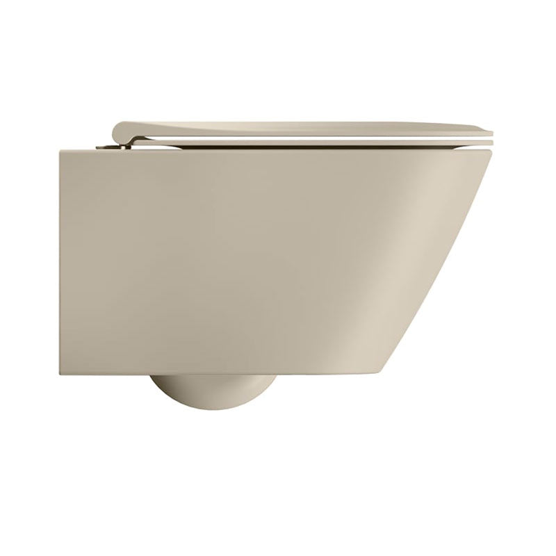 GSI Modo+ væghængt toilet, uden skyllekant, antibakteriel, mat beige