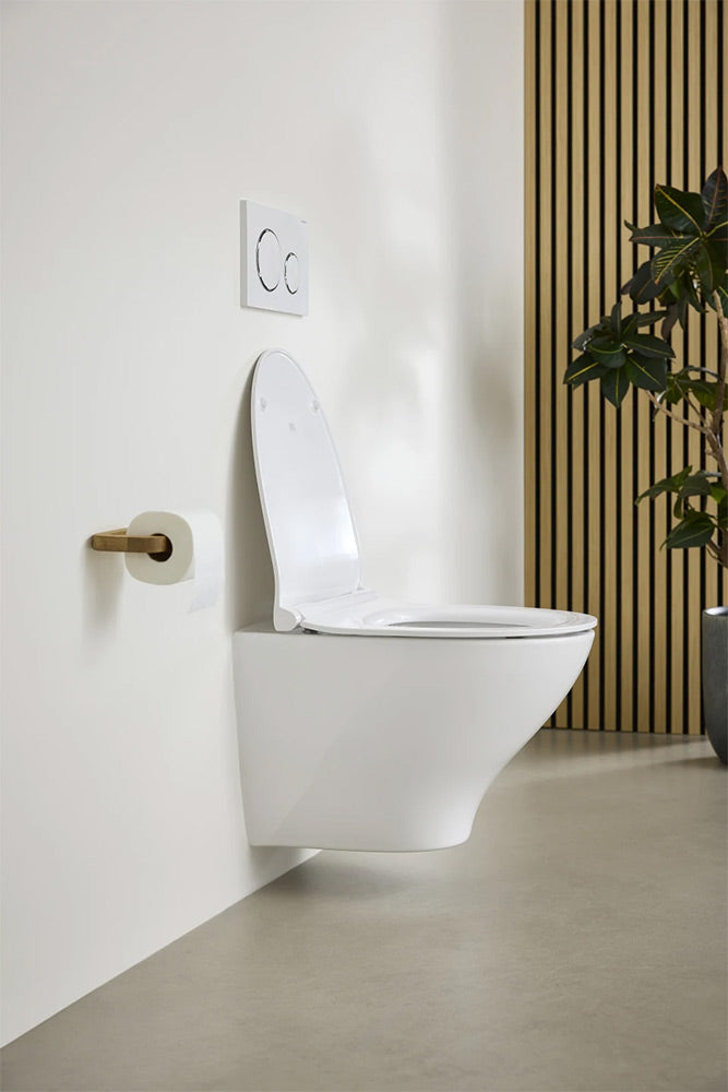Ifö Spira Modern væghængt toilet, uden skyllekant, hvid
