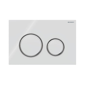 Geberit Sigma 50 Round betjeningsplade, hvid/krom
