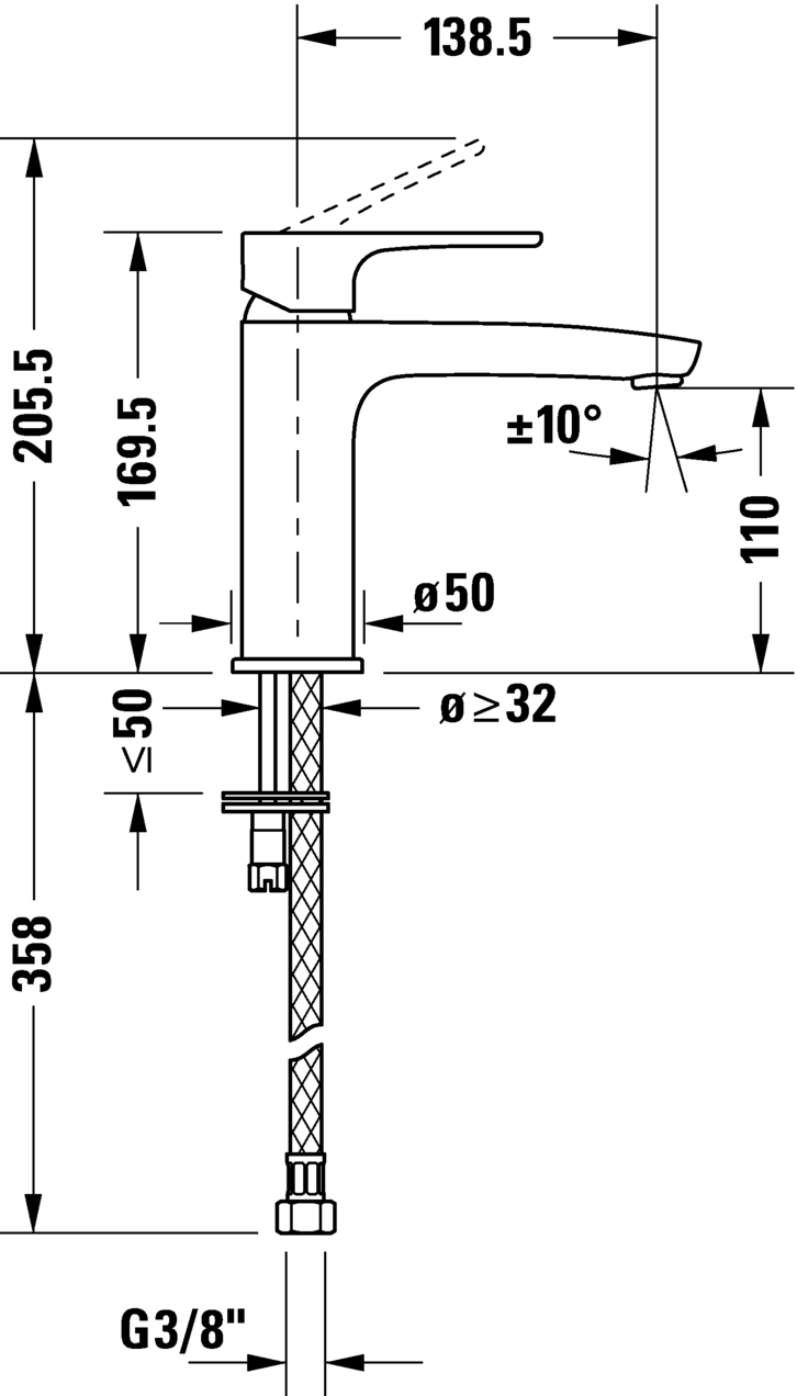 Duravit B.1 håndvaskarmatur m-size