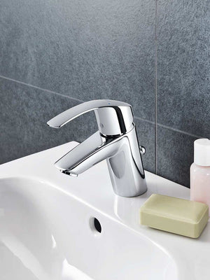 Grohe Eurosmart håndvaskarmatur m/løft op ventil, krom