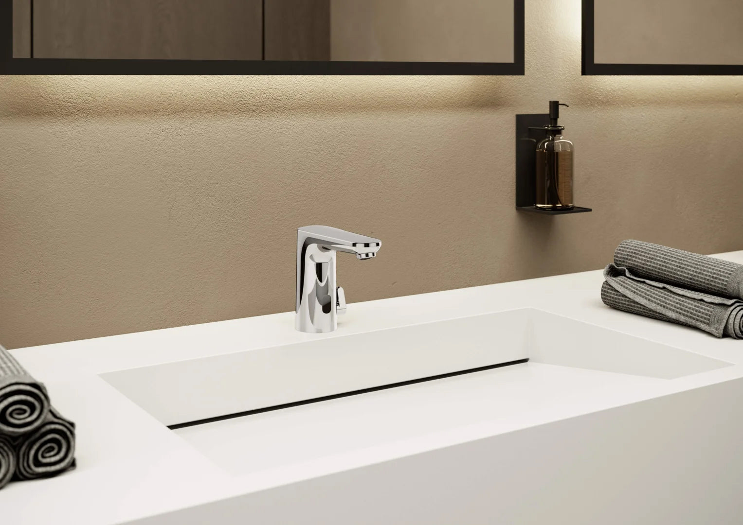 Oras Electra berøringsfrit håndvaskarmatur, 3 V, bluetooth, krom