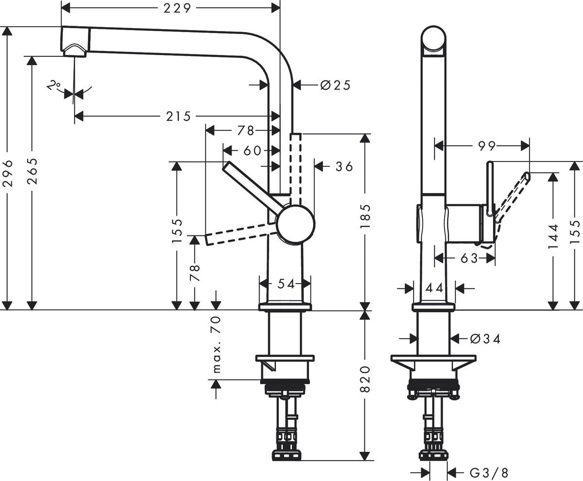 Hansgrohe Talis M54 køkkenarmatur 270 1jet