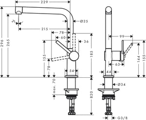 Hansgrohe Talis M54 køkkenarmatur 270 1jet