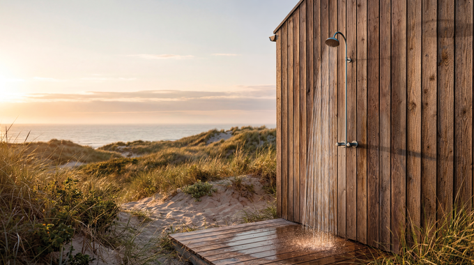 Damixa Outdoor udendørsbruser vægmonteret varm/kold 300-450mm, steel