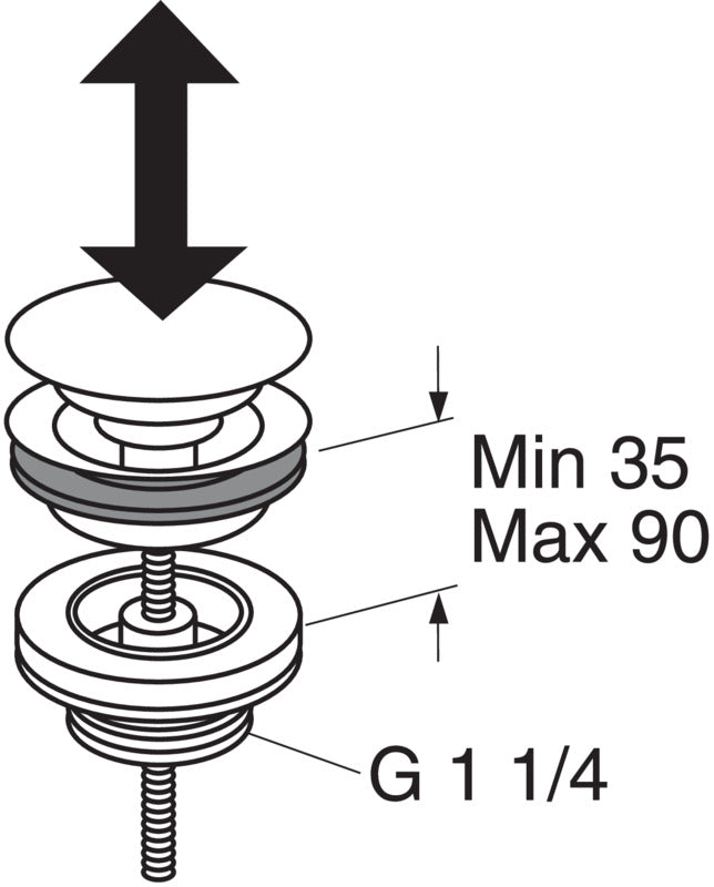 Gustavsberg push-down ventil