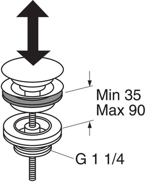 Gustavsberg push-down ventil