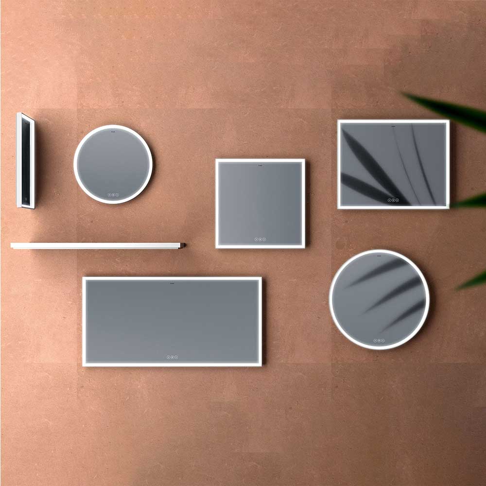 Hansgrohe Xarita E badeværelsesspejl med lys, 80 x 70 cm, mat hvid