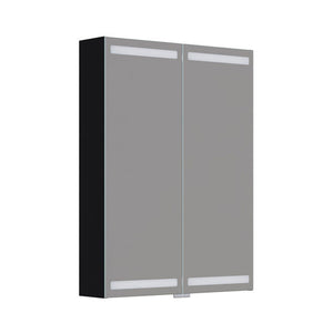 Dansani Luna Level spejlskab inkl lys og lysstyring, 80x60 cm, sort eg