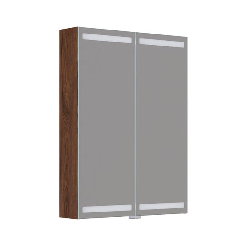 Dansani Luna Level spejlskab inkl lys og lysstyring, 80x60 cm, brun eg