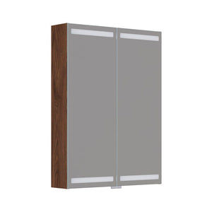 Dansani Luna Level spejlskab inkl lys og lysstyring, 80x60 cm, brun eg