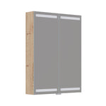 Dansani Luna Level spejlskab inkl lys og lysstyring, 80x60 cm, natur eg