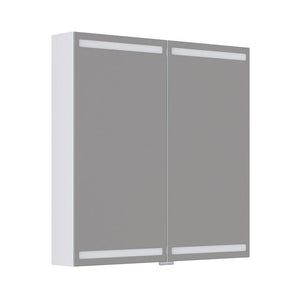 Dansani Luna Level spejlskab inkl lys og lysstyring, 80x80 cm, mat hvid