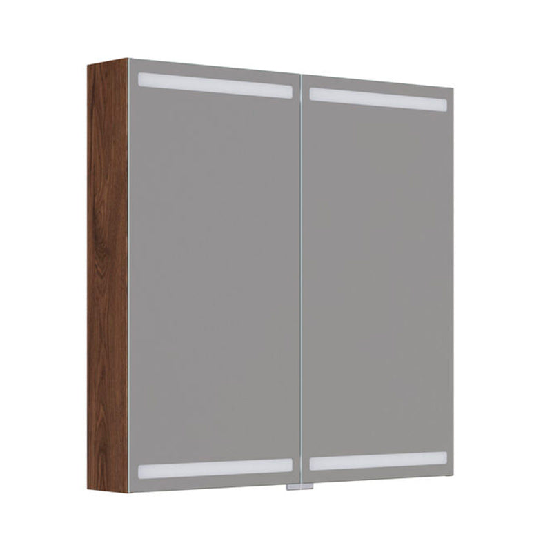 Dansani Luna Level spejlskab inkl lys og lysstyring, 80x80 cm, brun eg