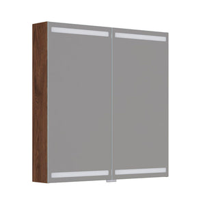 Dansani Luna Level spejlskab inkl lys og lysstyring, 80x80 cm, brun eg