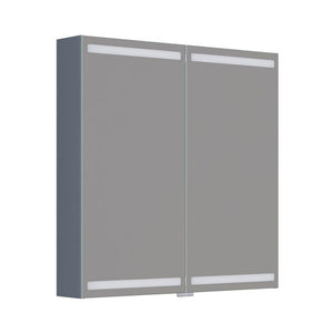 Dansani Luna Level spejlskab inkl lys og lysstyring, 80x80 cm, mat grå