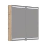 Dansani Luna Level spejlskab inkl lys og lysstyring, 80x80 cm, natur eg