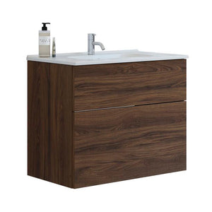 Dansani Luna badeværelsesmøbel inkl. Kantate vask 81 cm, brun eg
