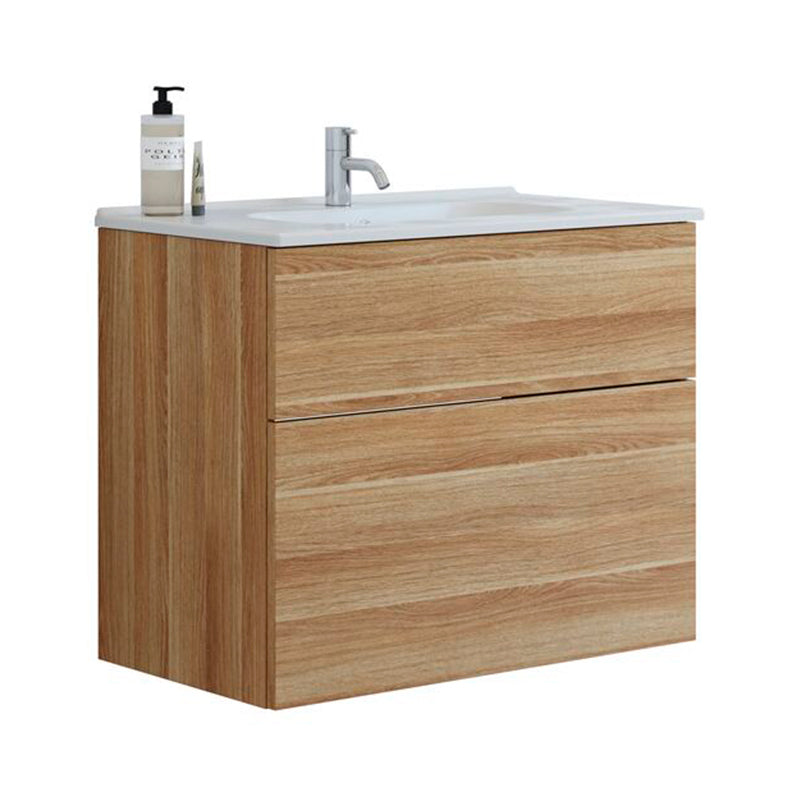 Dansani Luna badeværelsesmøbel inkl. Kantate vask 81 cm, varm eg