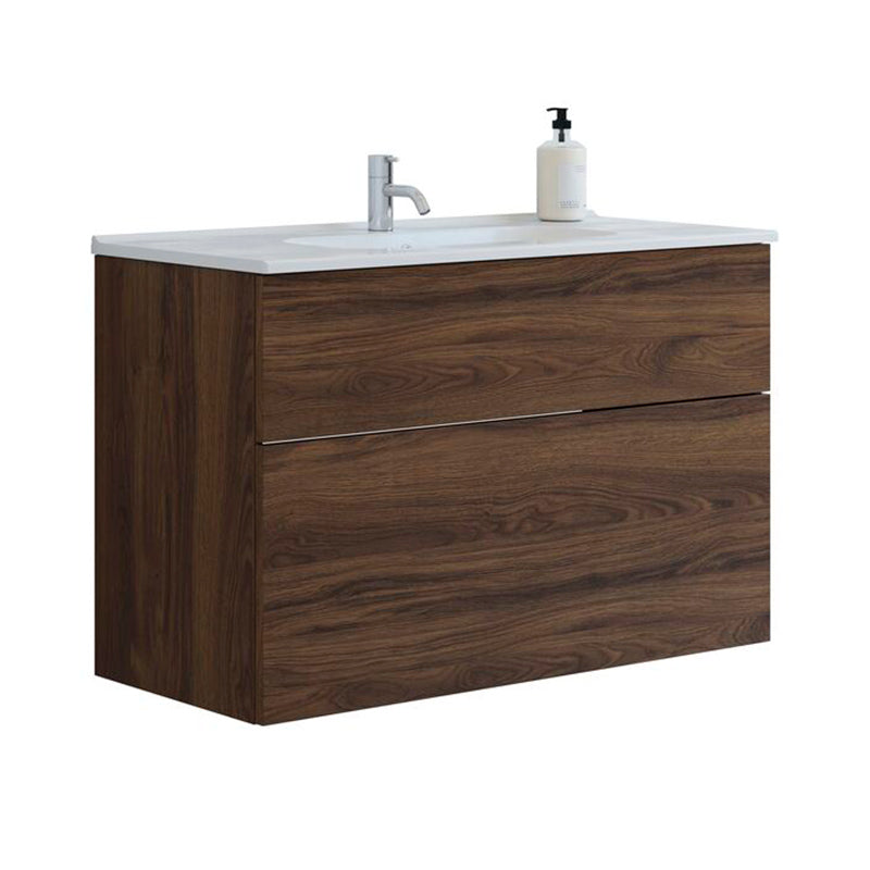 Dansani Luna badeværelsesmøbel inkl. Kantate vask 101 cm, brun eg