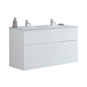 Dansani Luna badeværelsesmøbel inkl. Kantate dobbeltvask 121 cm, mat hvid