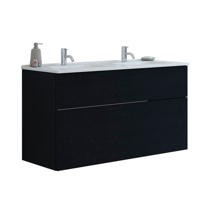 Dansani Luna badeværelsesmøbel inkl. Kantate dobbeltvask 121 cm, sort eg