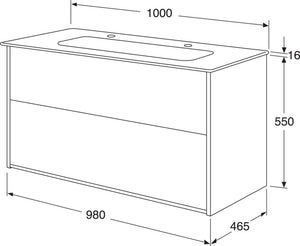 Gustavsberg Artic badeværelsesmøbel inkl. vask, Hvid, 100 cm