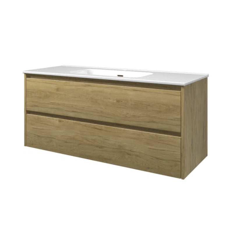 Sanibell Proline badeværelsesmøbel inkl. vask, ideal eg, 120 cm