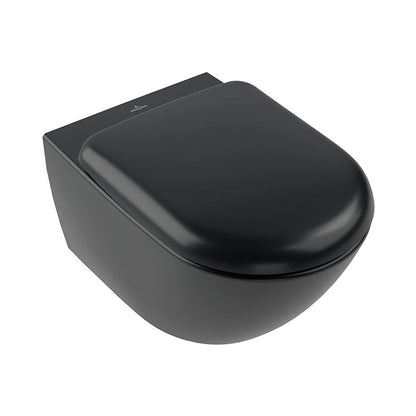 Villeroy & Boch Antao væghængt toilet, uden skyllekant, rengøringsvenlig, mat sort