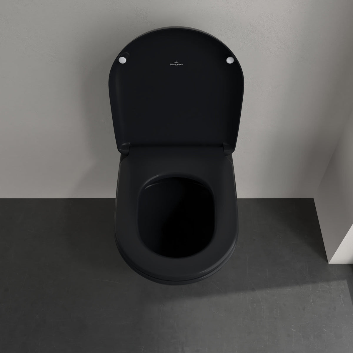 Villeroy & Boch Antao væghængt toilet, uden skyllekant, rengøringsvenlig, mat sort