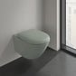 Villeroy & Boch Antao væghængt toilet, uden skyllekant, rengøringsvenlig, mat grøn