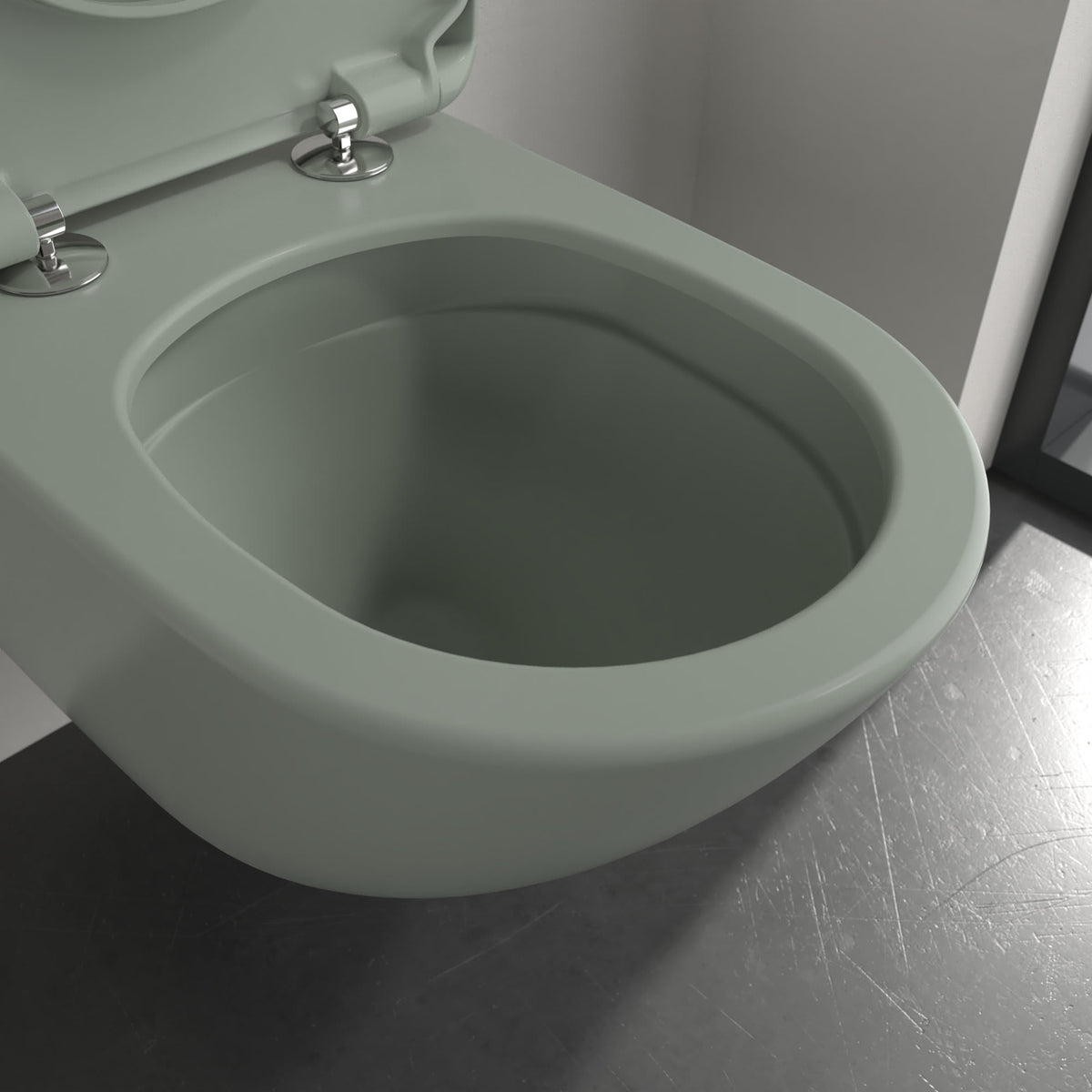 Villeroy & Boch Antao væghængt toilet, uden skyllekant, rengøringsvenlig, mat grøn