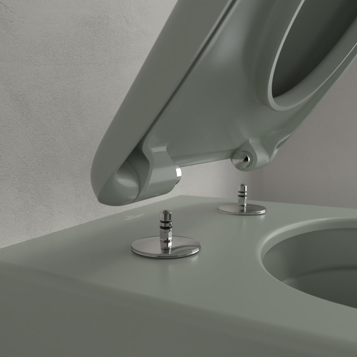 Villeroy & Boch Antao væghængt toilet, uden skyllekant, rengøringsvenlig, mat grøn