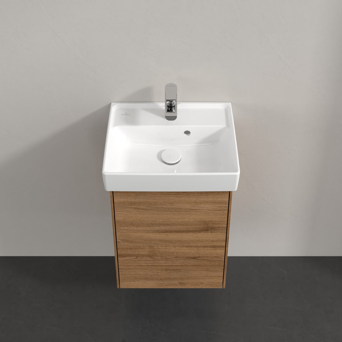 Villeroy & Boch Collaro badeværelsesmøbel inkl. vask, 45 cm, mørk eg