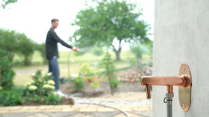 Frostline DUO wall udendørs vandhane 300-550 mm, kobber