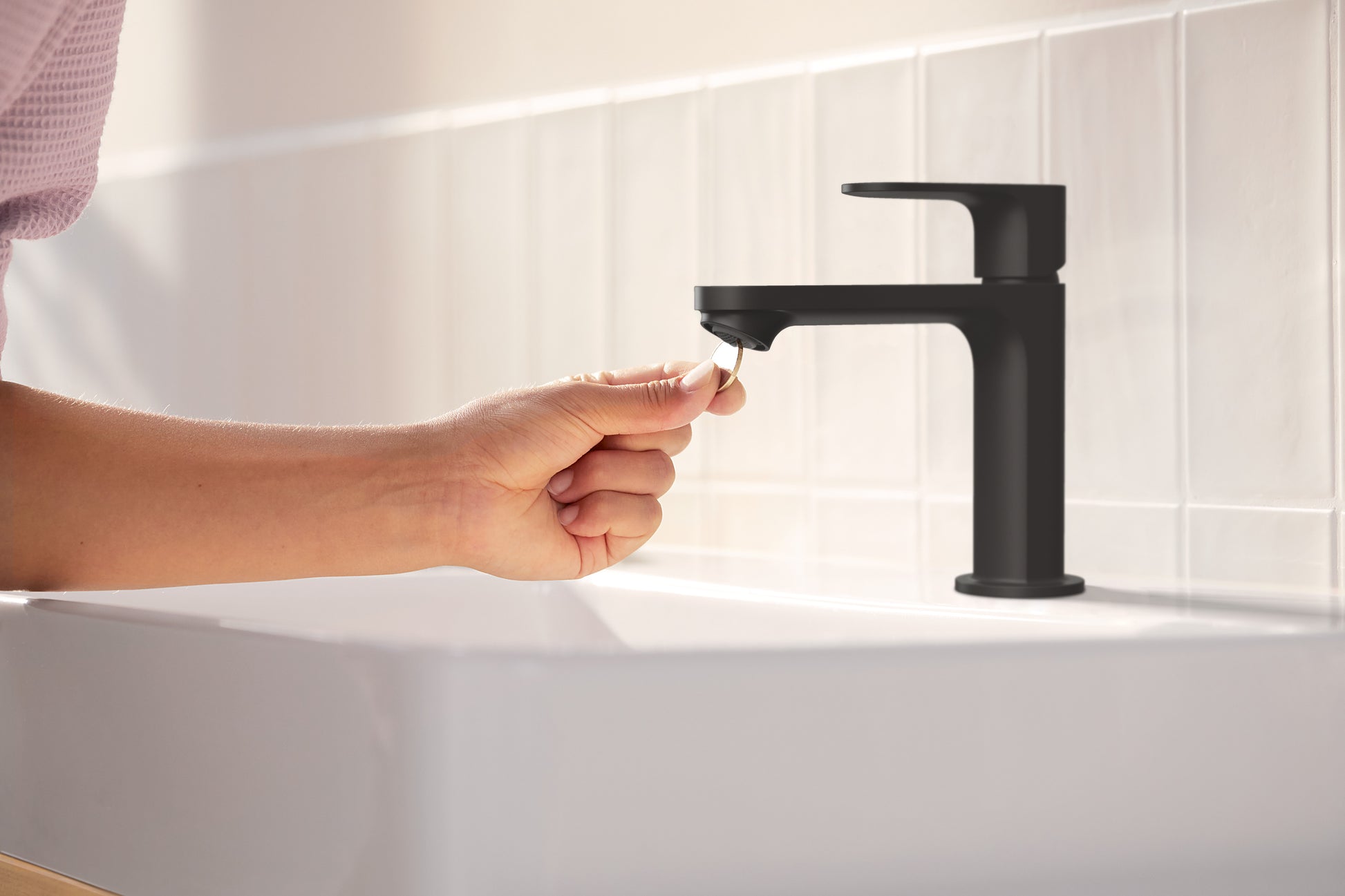 Hansgrohe Rebris S håndvaskarmatur 110 CoolStart, mat sort