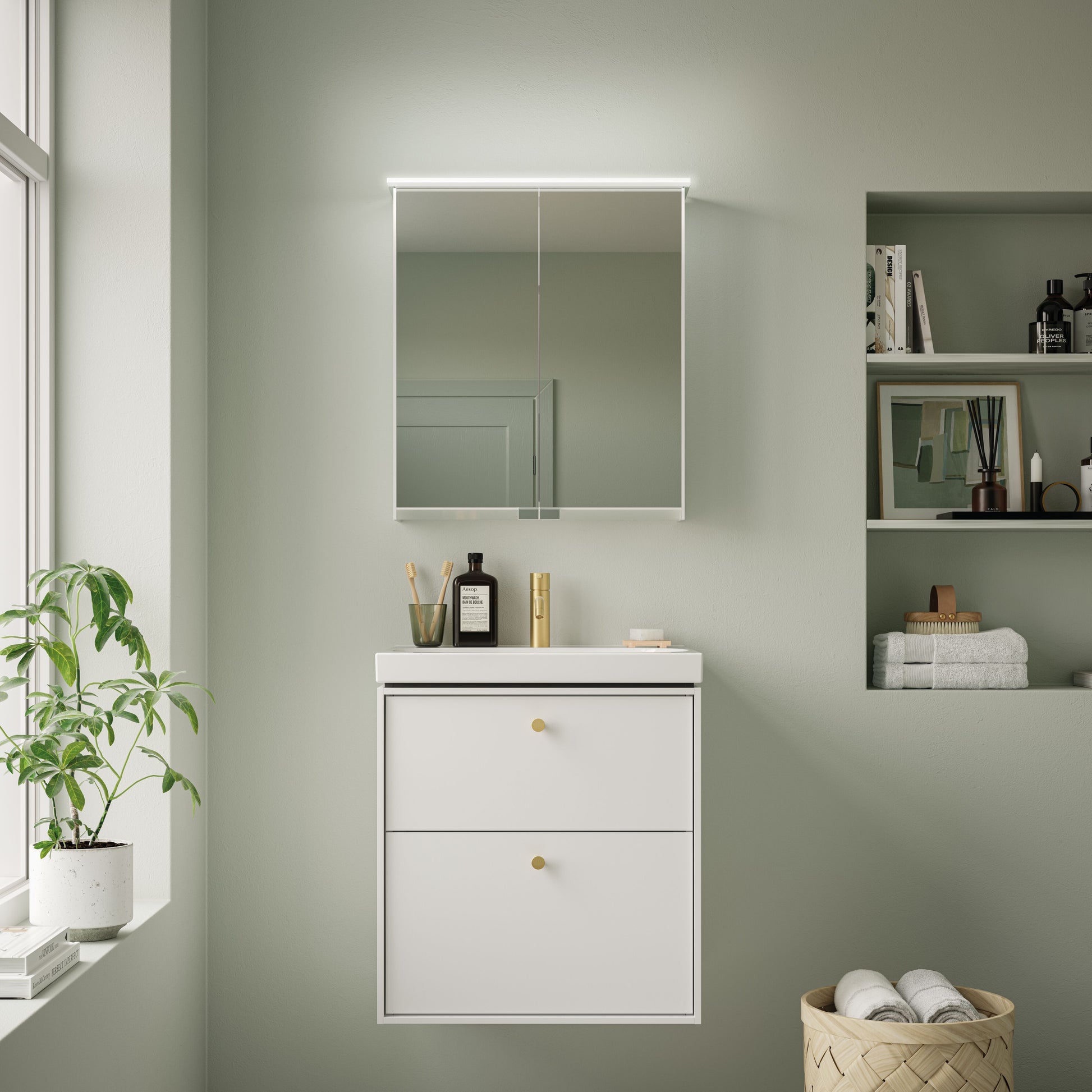 Ifö Option Plus spejlskab med LED belysning, 60 cm