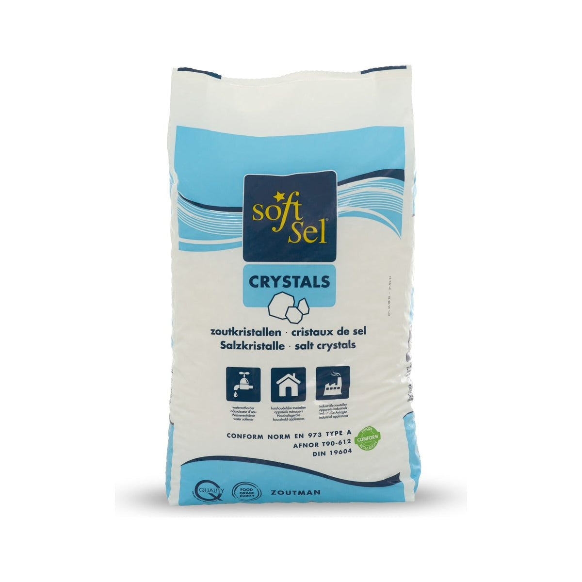 Aqua Danmark saltkrystaller til blødgøringsanlæg, 25 kg sæk