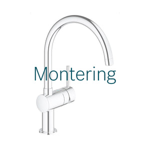 Montering af køkkenarmatur