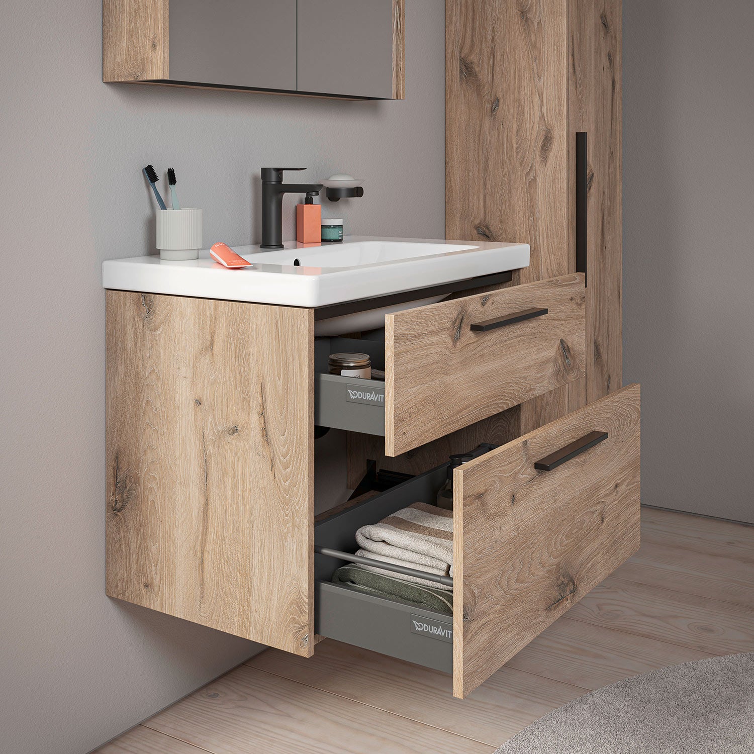 Duravit D-code badeværelsesmøbel inkl. vask, 80 cm