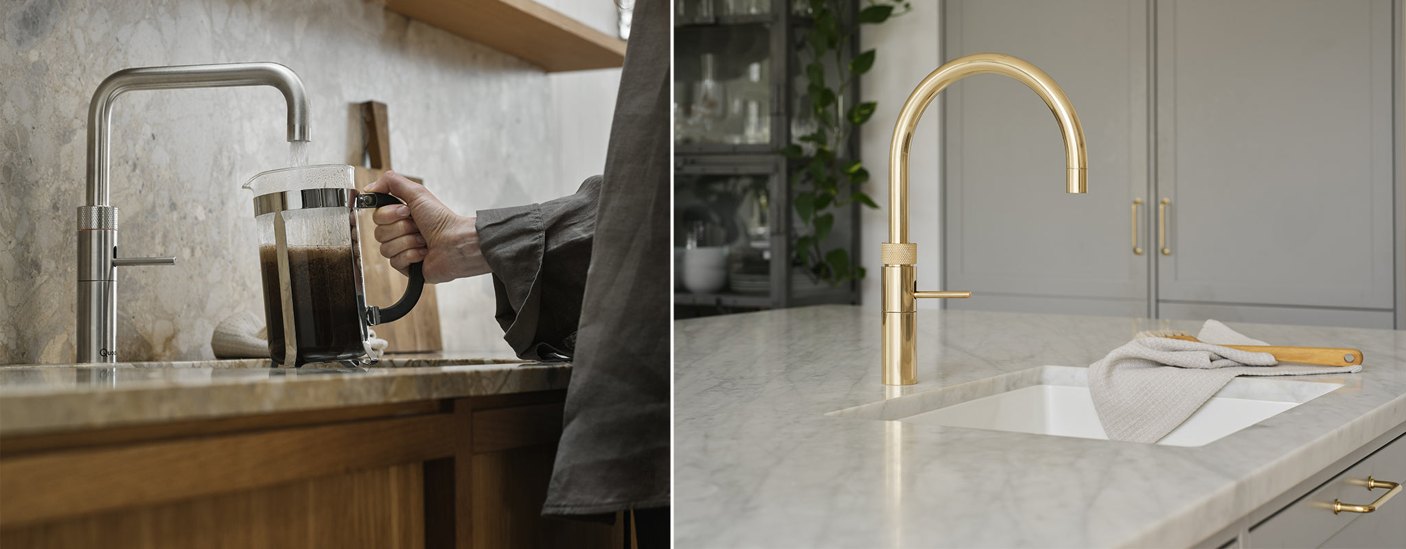 Quooker vandhaner i køkkenmiljø