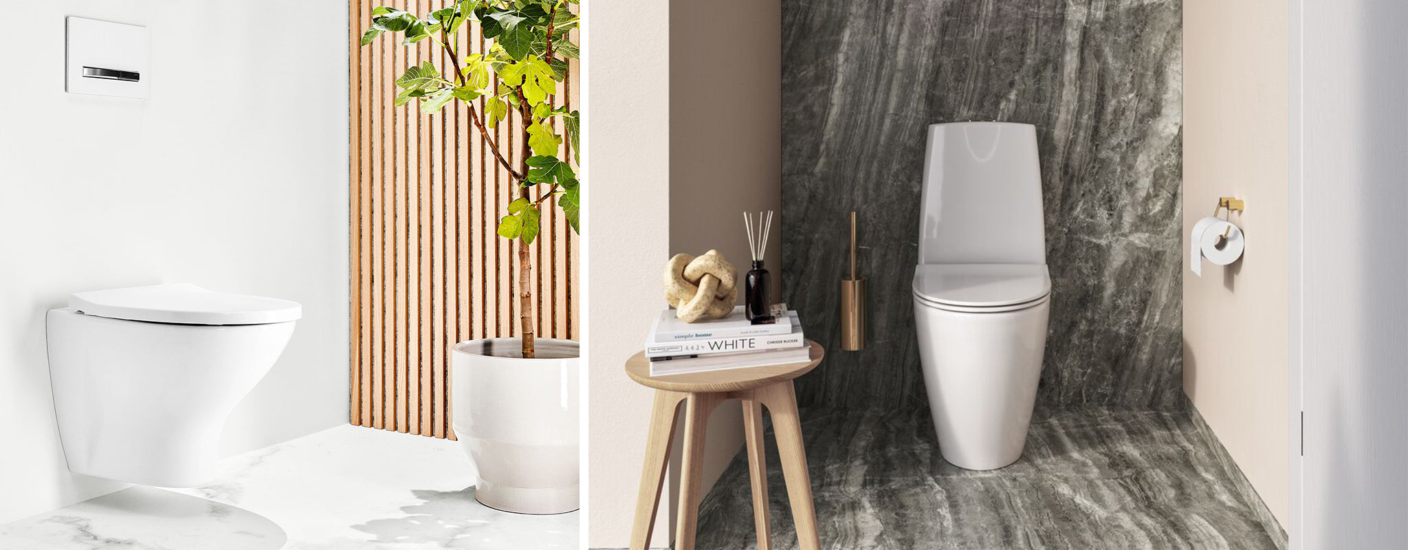 Gulvstående og væghængt toilet